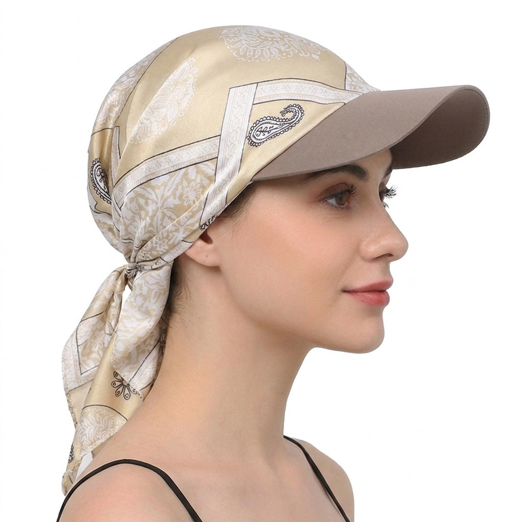 Fleur de cajou modèle Sateen carré écharpe avec chapeau imprimé