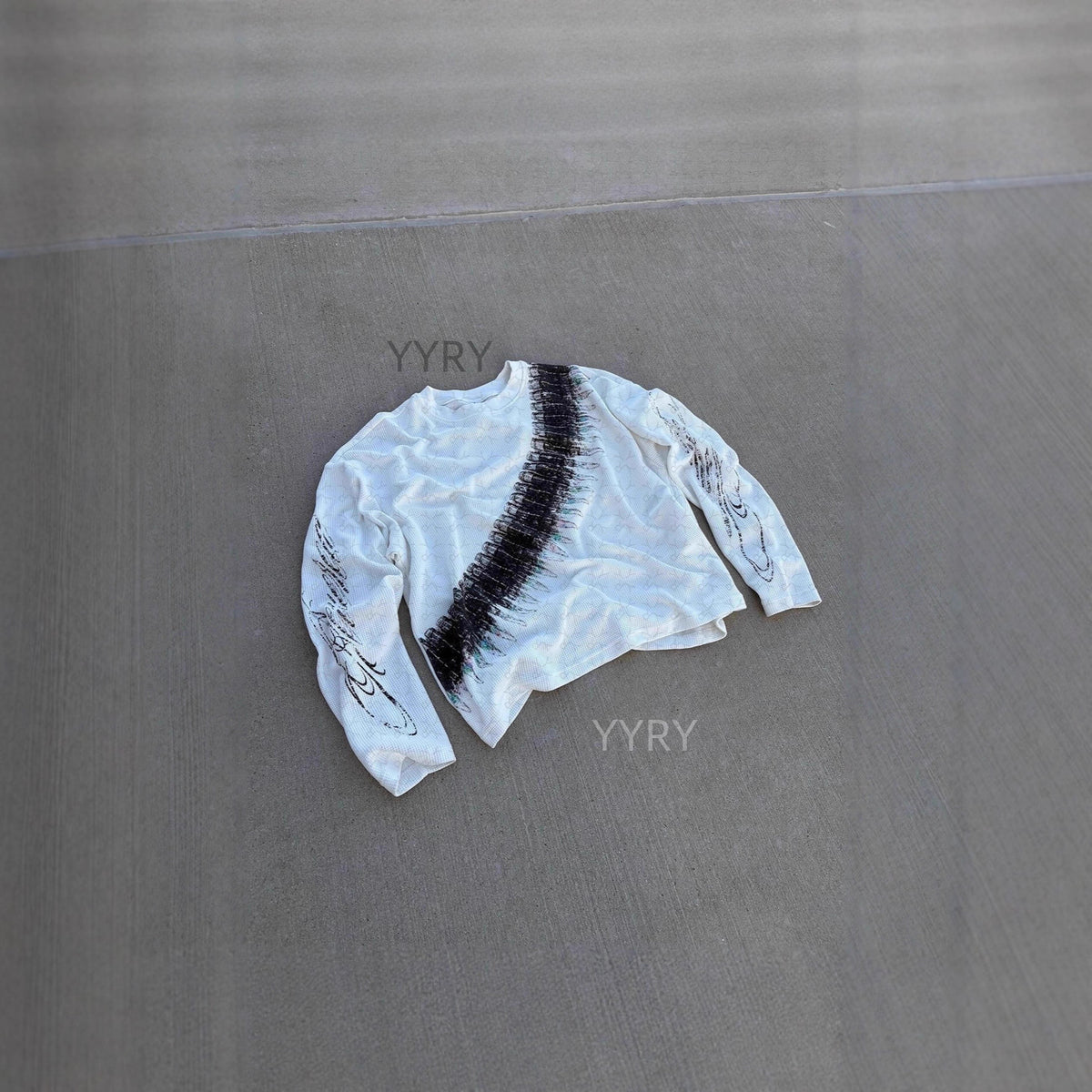 Sweat-shirt col rond imprimé avec manches longues