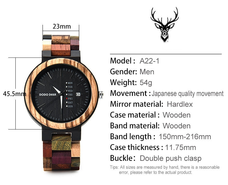 Wood Couple's European and American Style Calendrier Watch