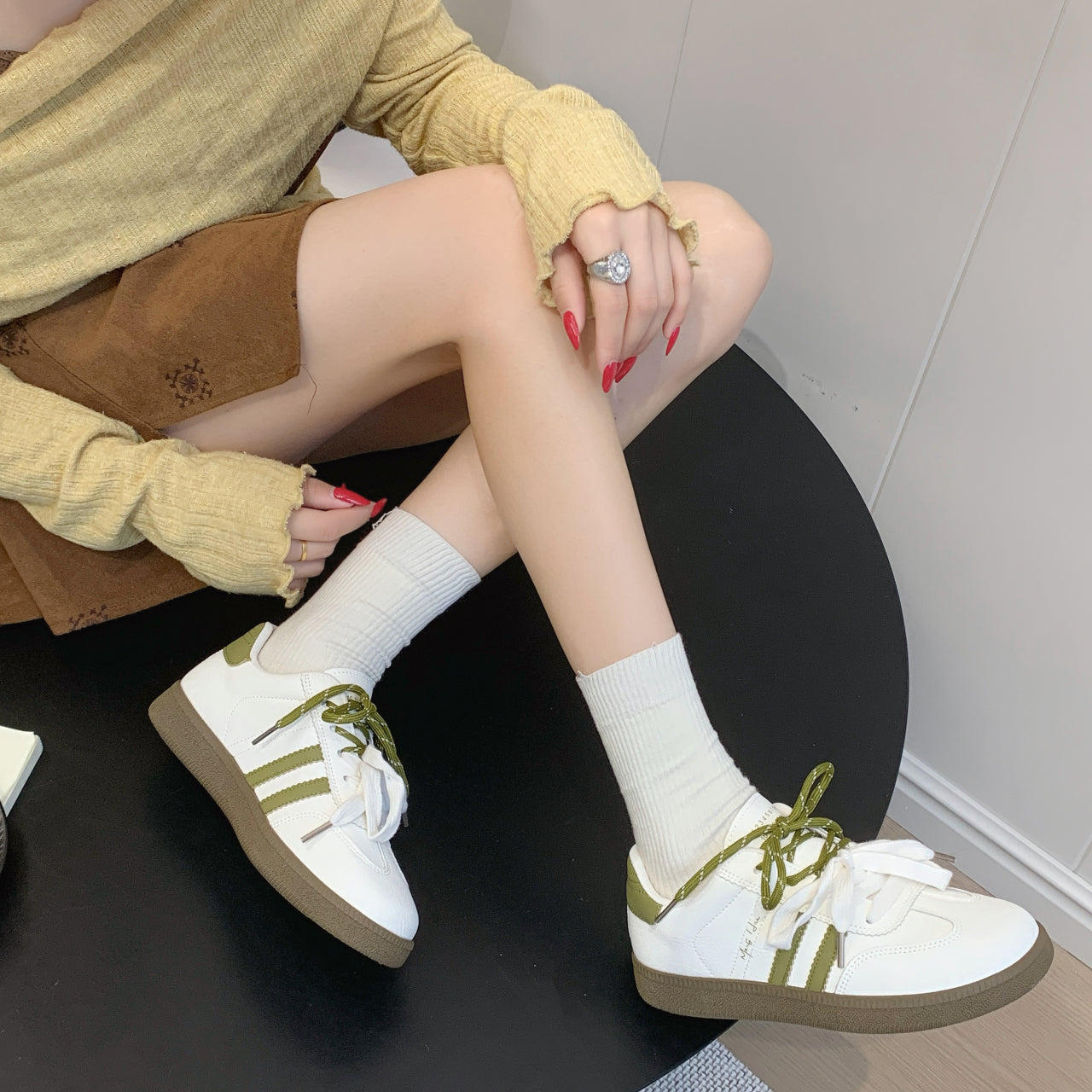 Soft Sole été automne Casual chaussures de course en cuir véritable étudiant cours de formation allemande