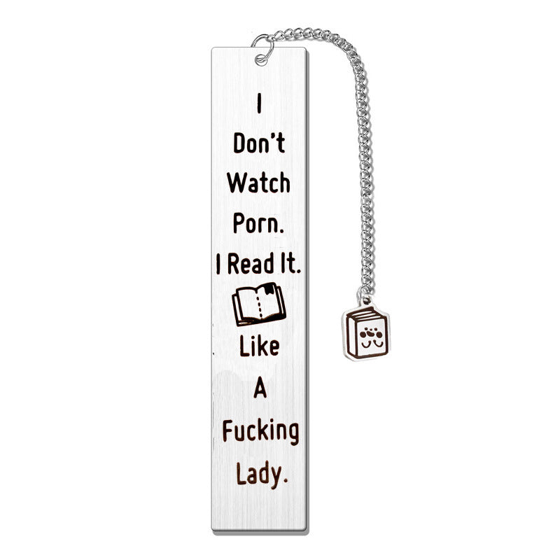 Stainless Steel Lettering Reading Enthusiast Literary Bookmark