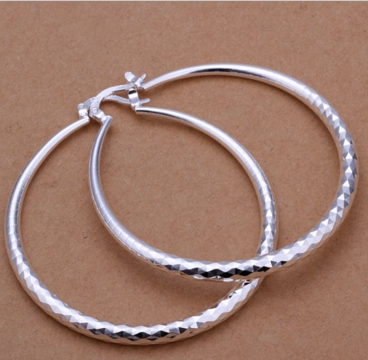 925 Boucles d'oreilles de boucles de boucles d'oreilles exagérées en argent