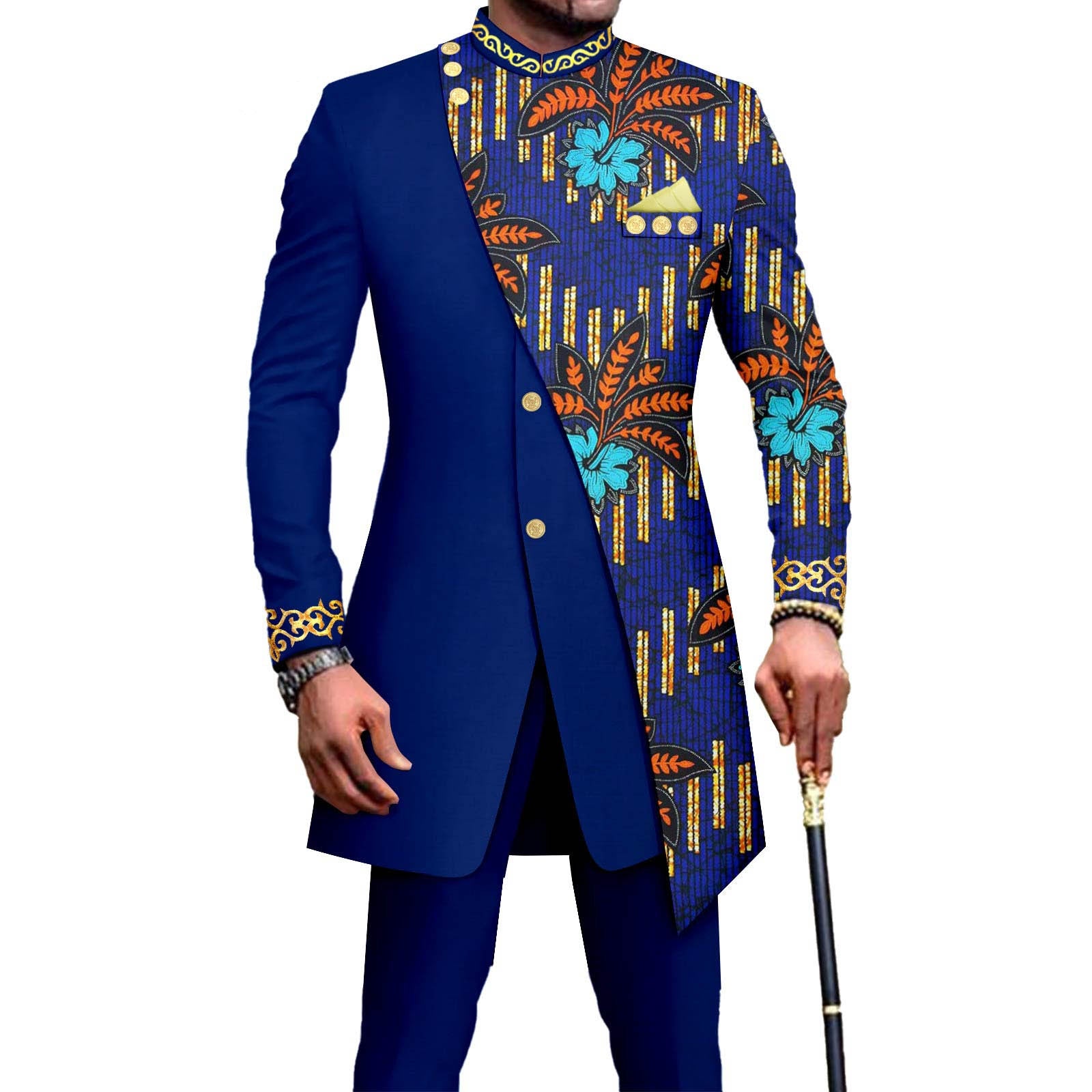 Costume deux pièces pour hommes africains Slim L