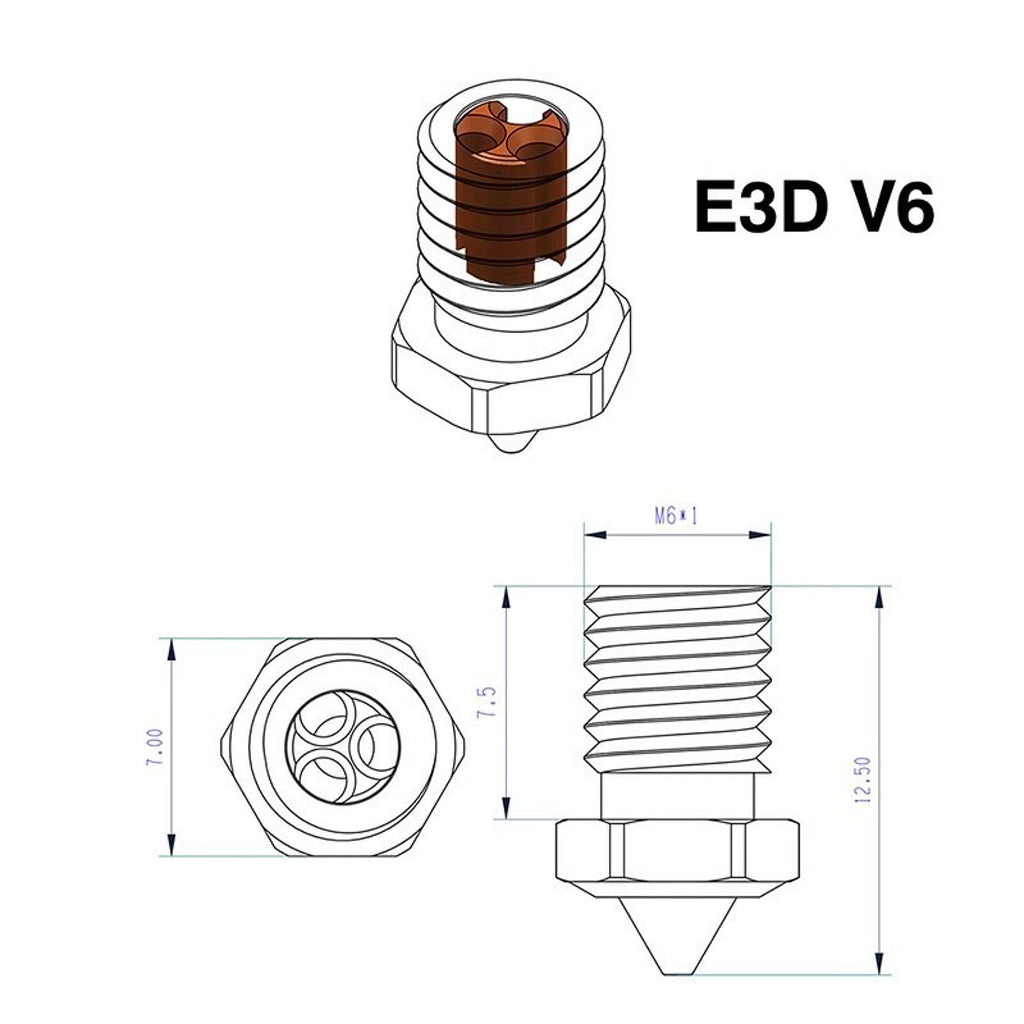 Buse en acier trempé pour imprimantes 3D