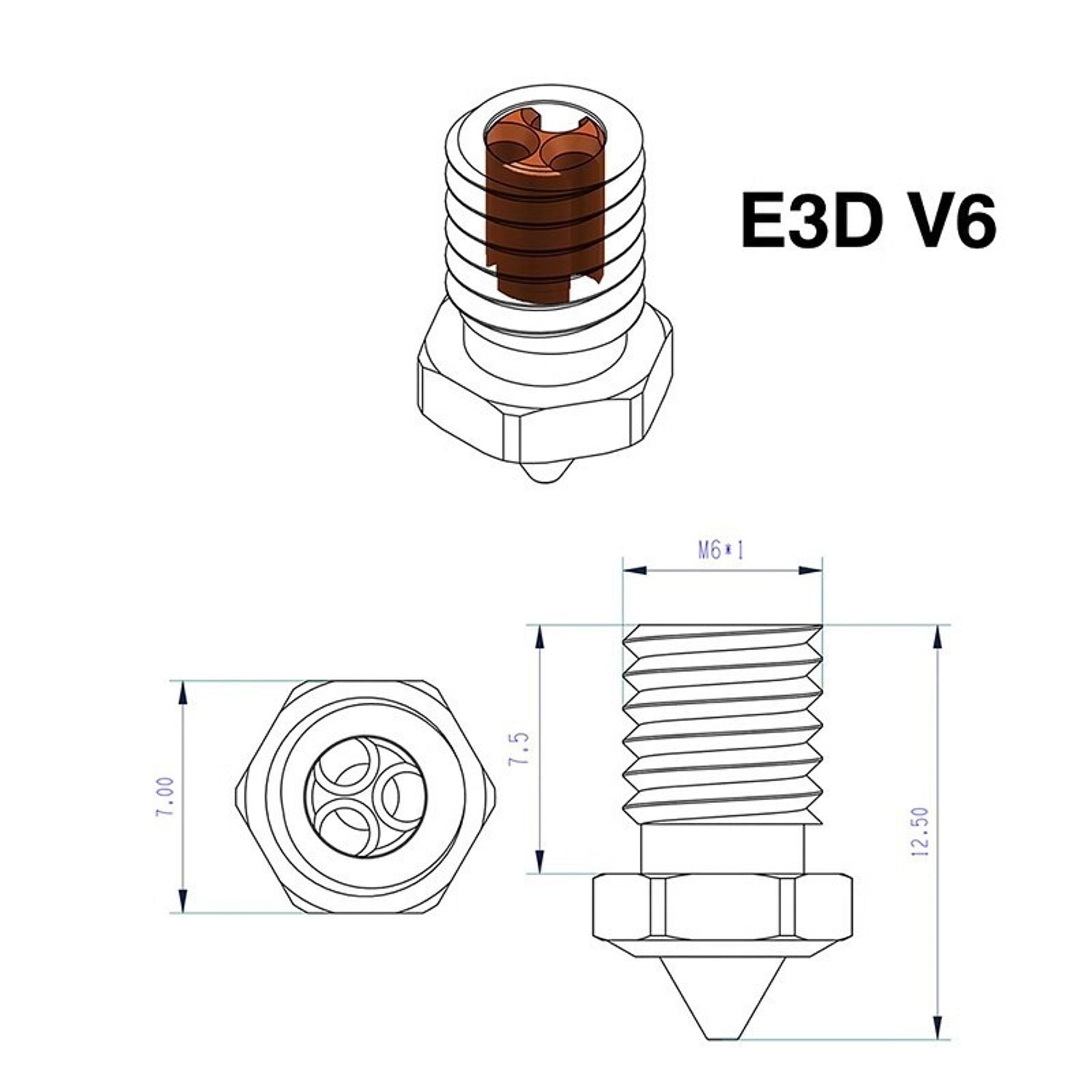 Buse en acier trempé pour imprimantes 3D