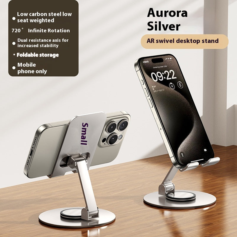 Porte-téléphone mobile en alliage d'aluminium Lazy Flolding Rotation