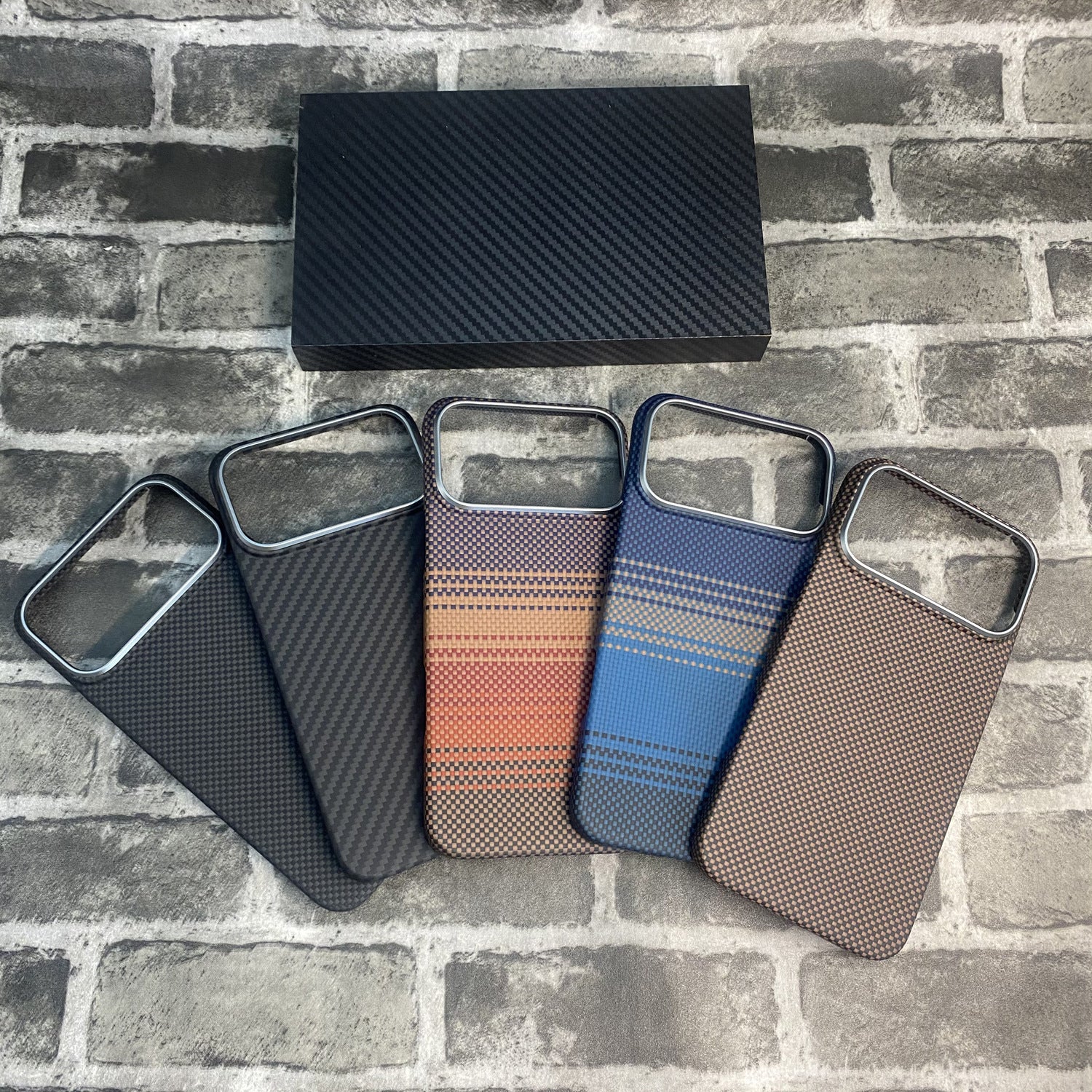 Housse de protection en fibre de carbone pour téléphone Kevlar compatible magnétique