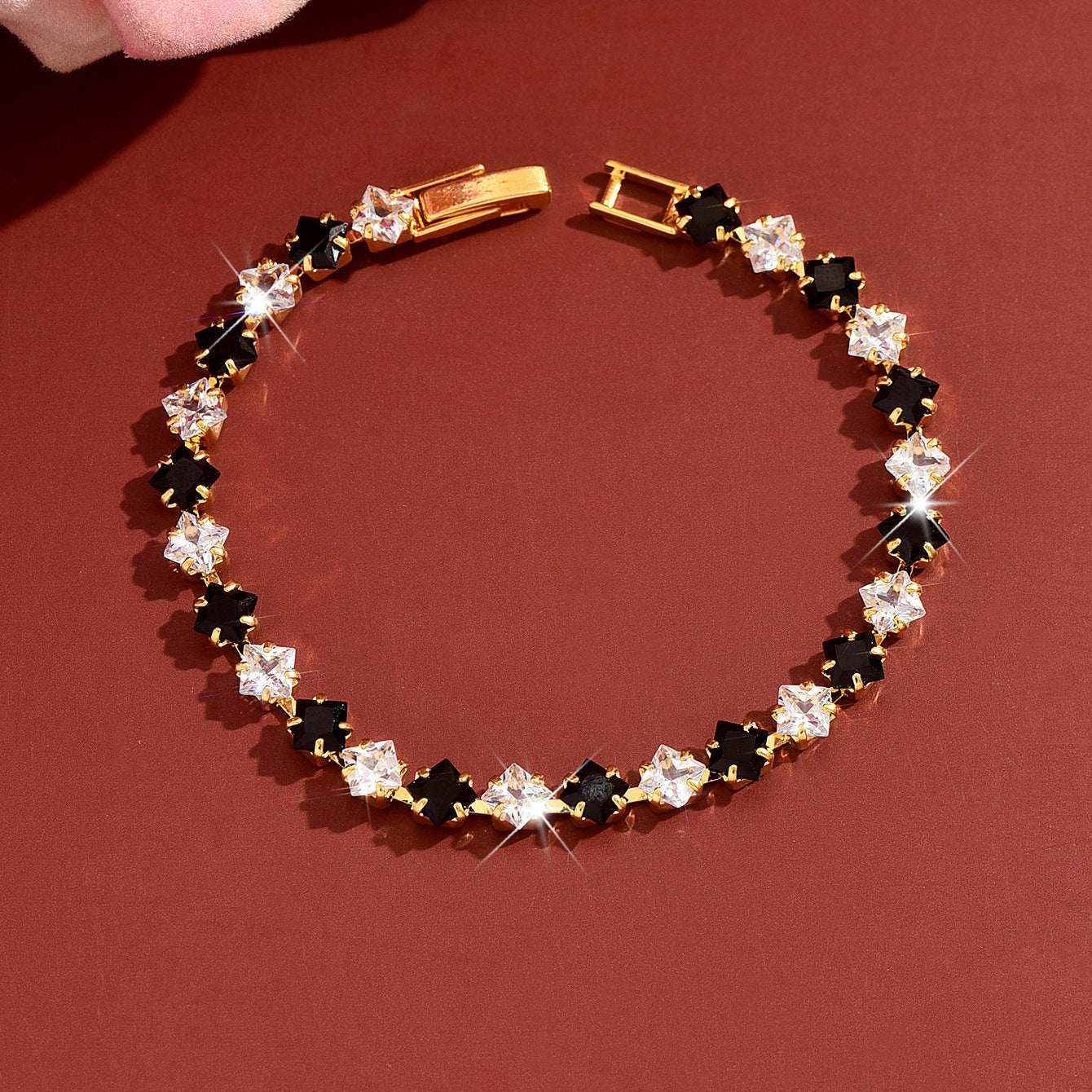 Femmes Multi Couleur Quatre Feuille Clover Bracelet de tennis