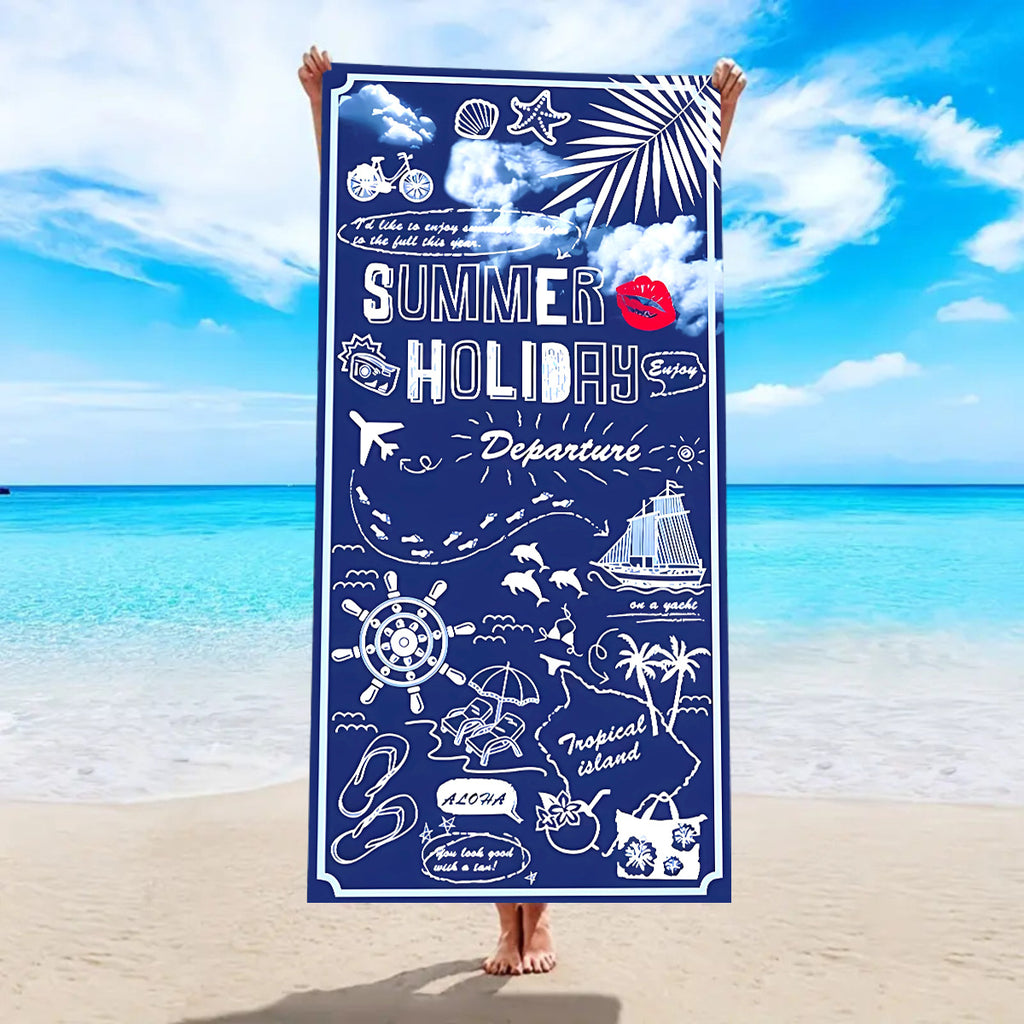 Serviette de bain de plage Microfibre à séchage rapide Velvet double face