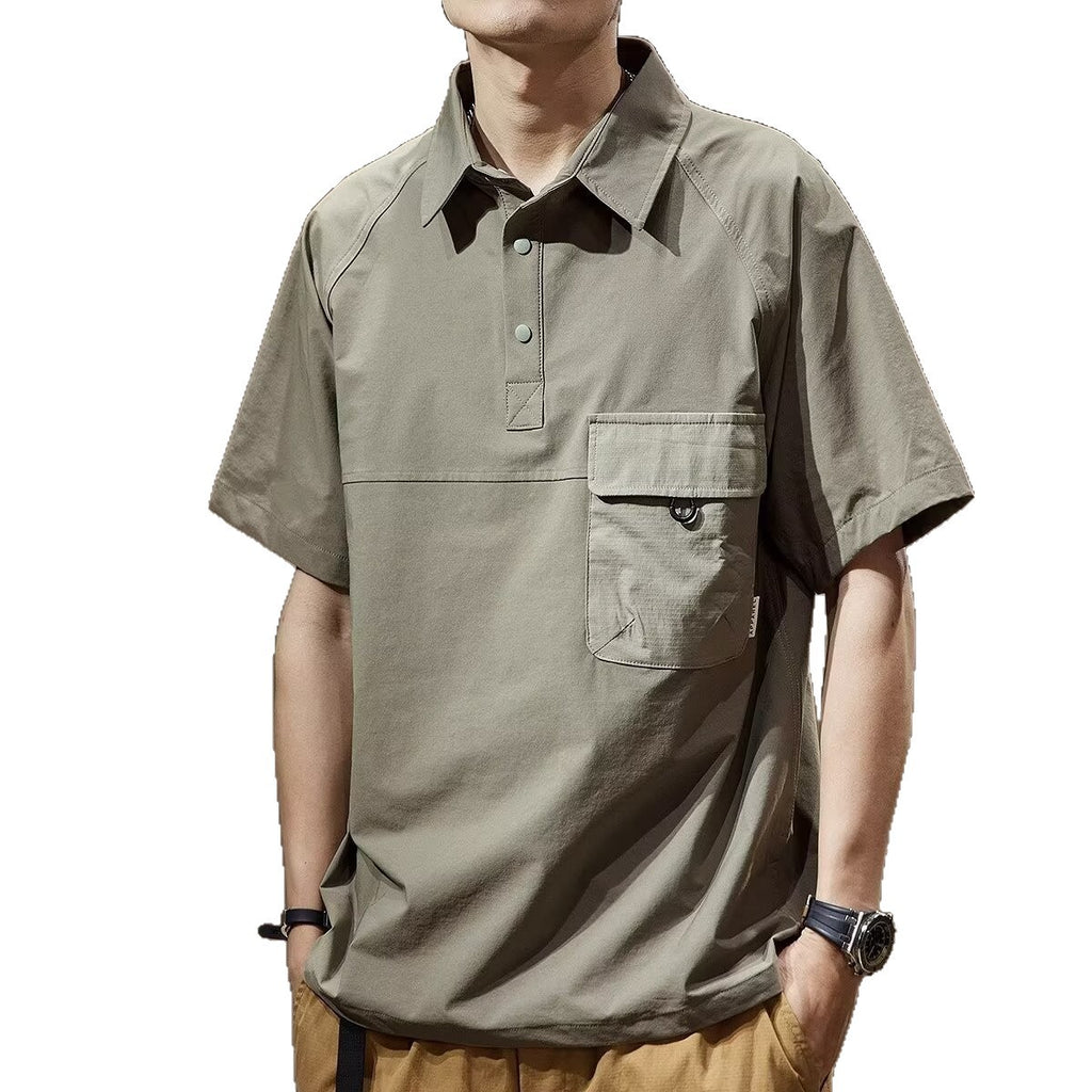 T-shirt tendance Lapel rétro homme