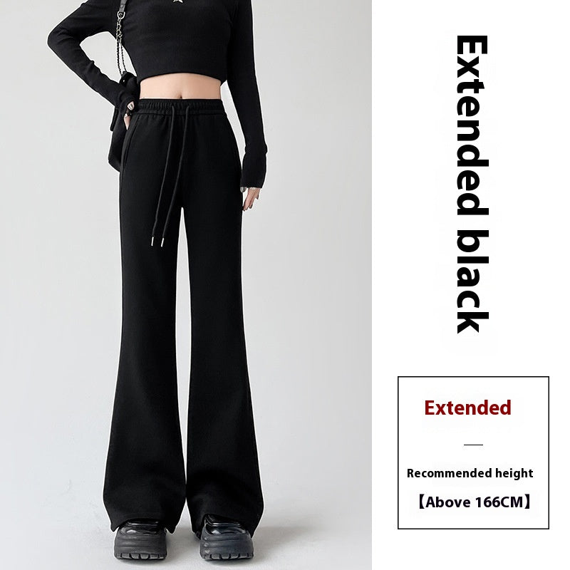 Pantalons de sport légèrement évasés doublés de polaires Pantalons de sport féminins de printemps et d'automne