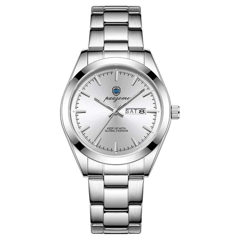 Men's Luminous Quartz Double Calendar Watch