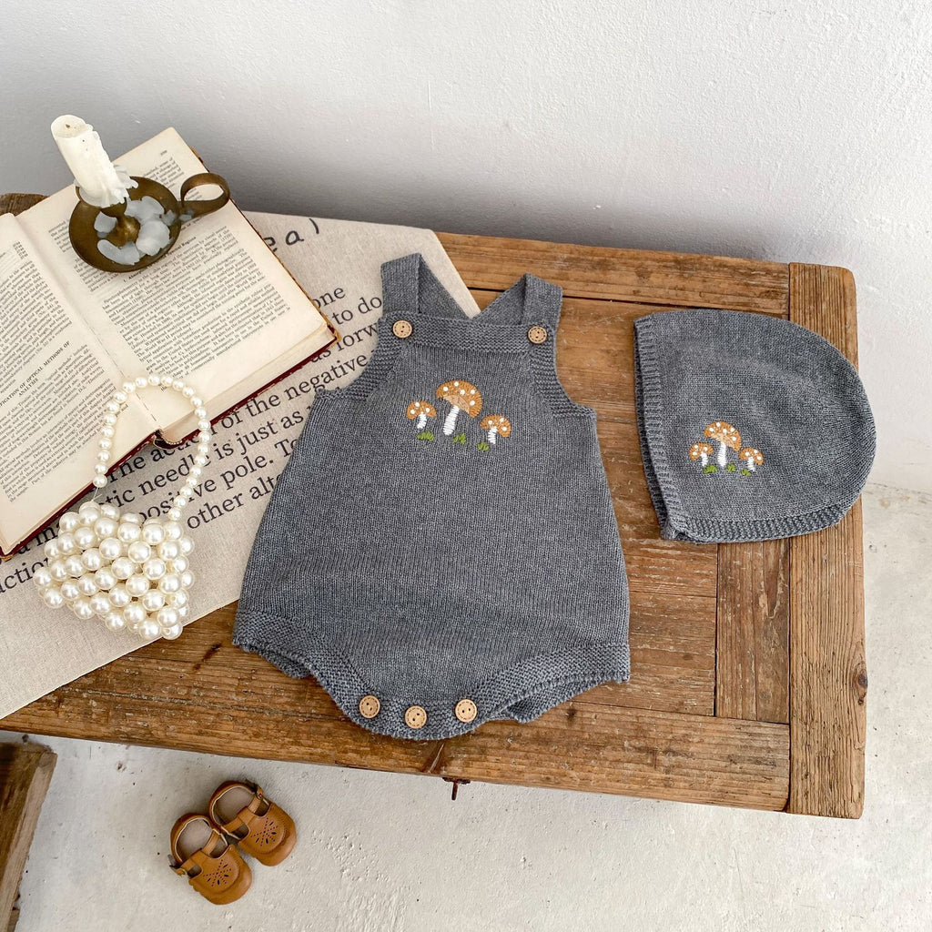 Bébé Garçons et Filles Champignon Brodé Chapeau brodé Romper