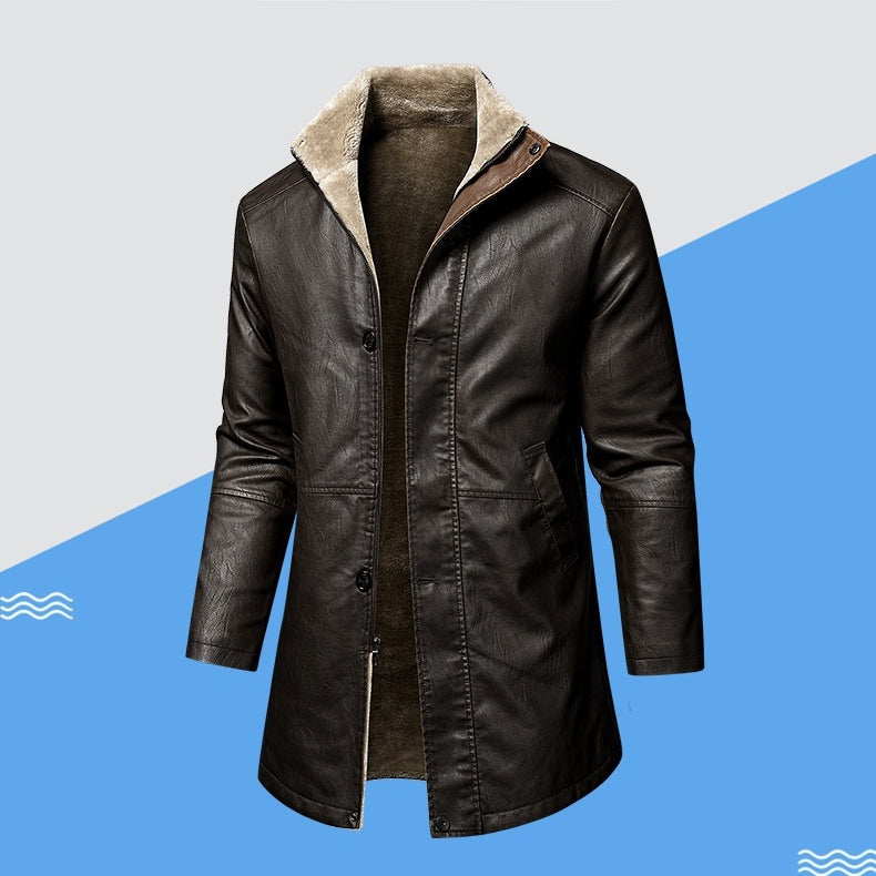 Cuir Homme Extended Plus Taille Manteau en Cuir PU Homme