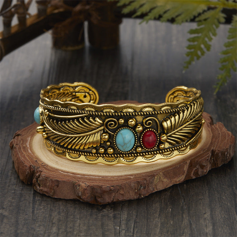 Article de l'Europe et de l'Amérique Navajo-Style Ovale Turquoise Bracelet