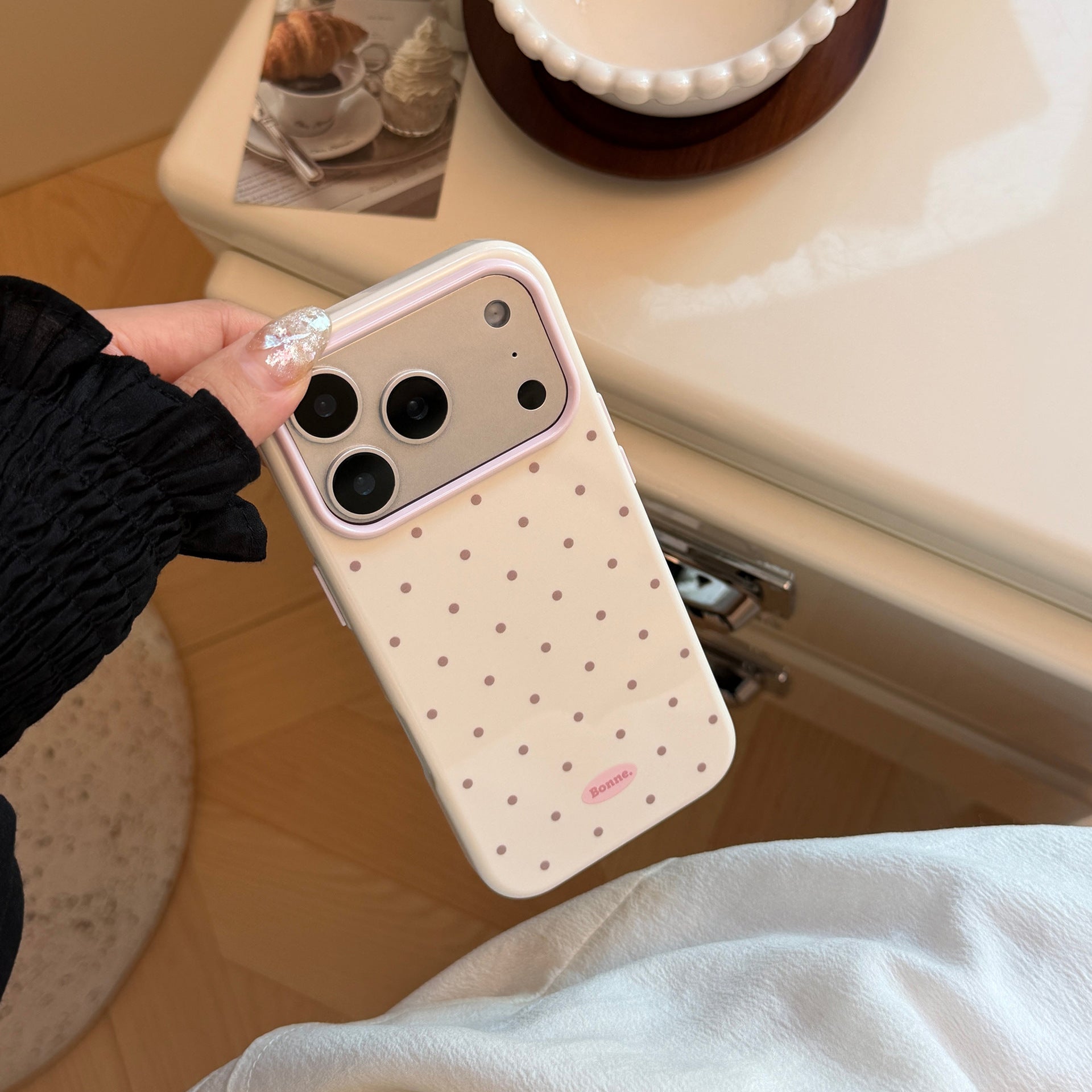 Bloc de couleur Polka-dot Étui de téléphone anti-drop