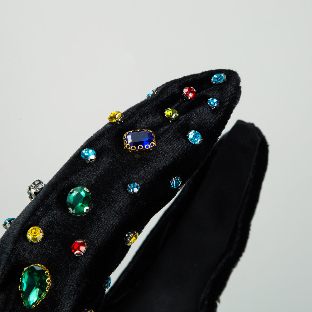 Colorful Crystals Knotted Fashion Fabric Craft Full Diamond Headband