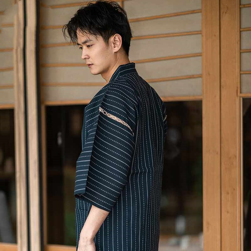Ensemble de pyjama à rayures portatives pour hommes