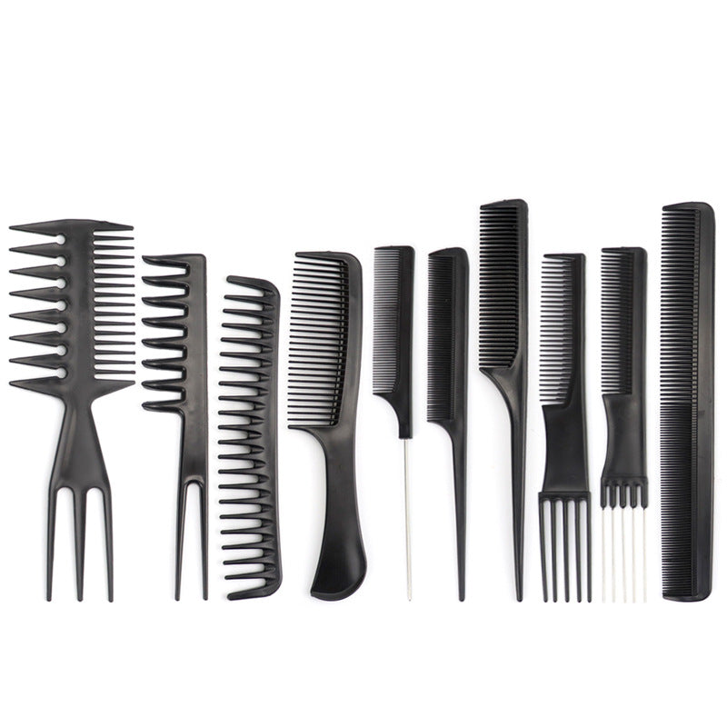Ensemble de 10 pièces Peigne de coiffure costume Barber Shop Peigne de maquillage pour salon de coiffure