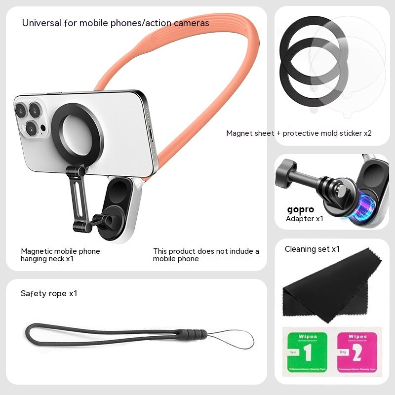Cou suspendu Téléphone mobile Caméra de sport Support magnétique