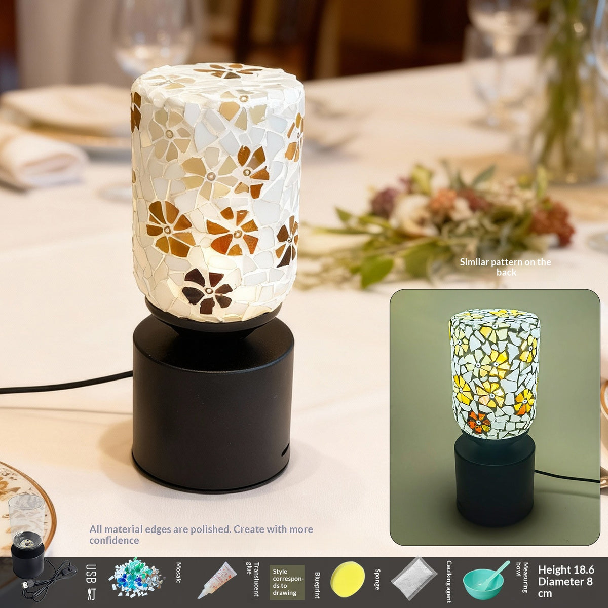 Matériau de bricolage de petite lampe de table fait main