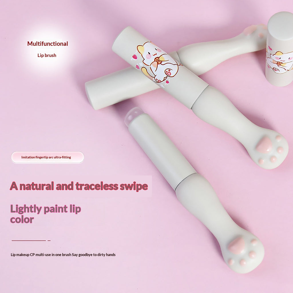Couvercle Équipé Pas de résidu Round Tip Cute Cat Paw Silicone Lip Brush