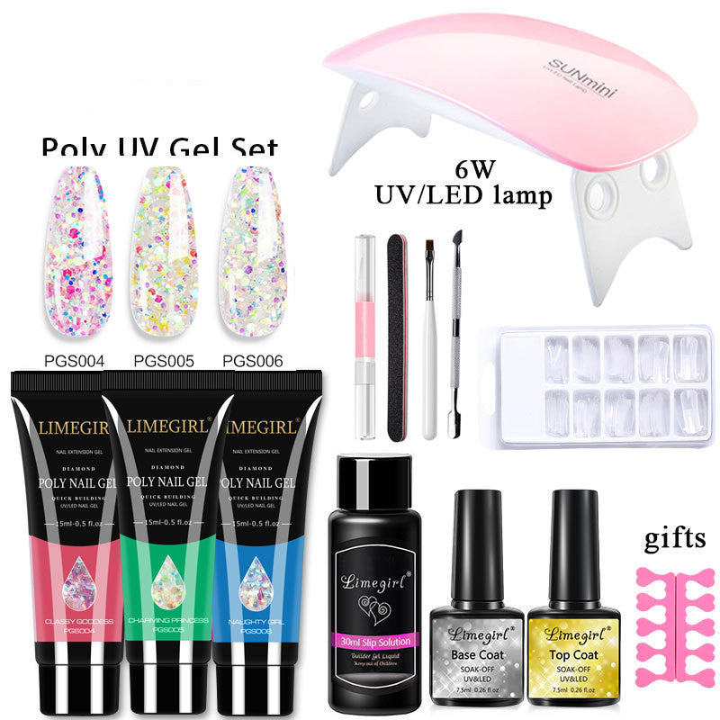 Gel d'extension de ongles ensemble cristal photothérapie UV