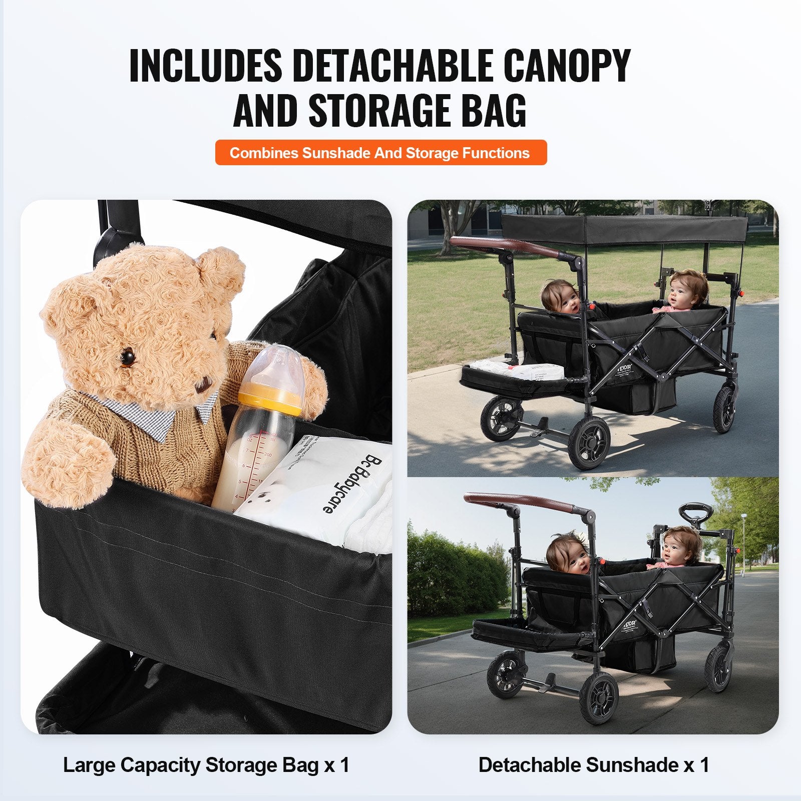 Poussette Wagon pour 2 enfants