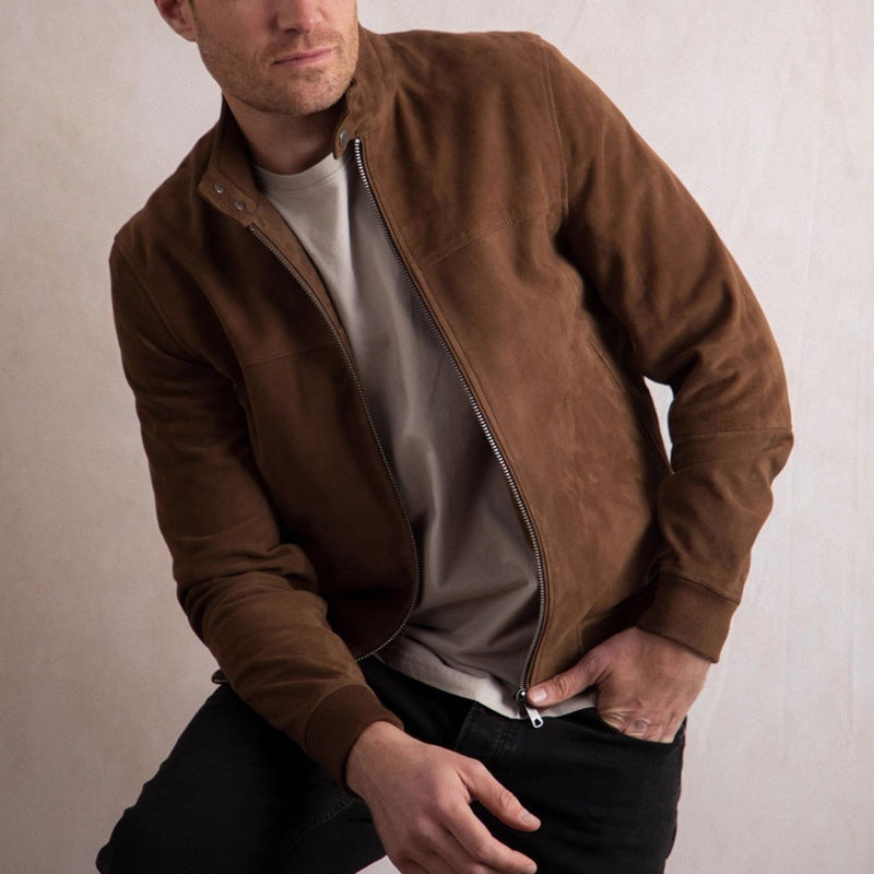 Homme Casual Automnehiver Retro Veste doublée de suede