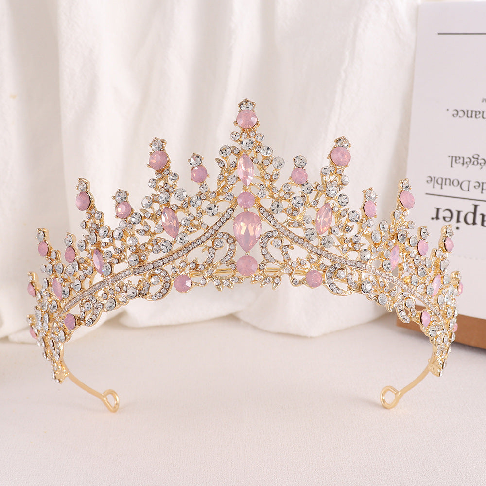 European And American Maridal Crown Baroque Style Élégant Strass Accessory