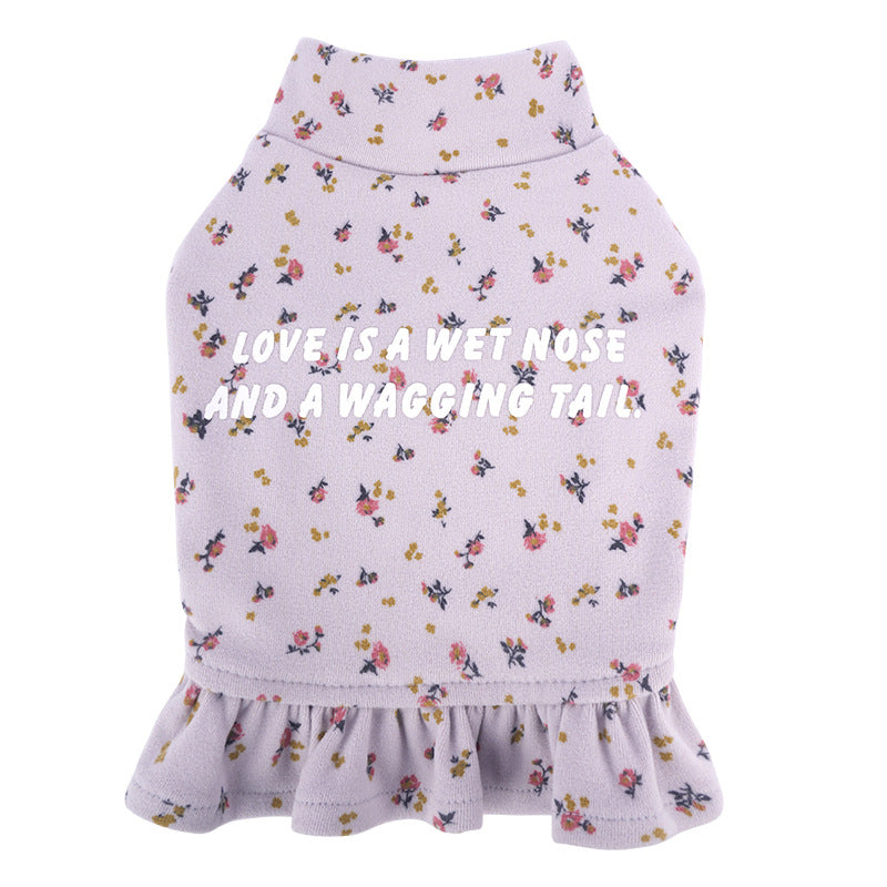 Sous-vêtement de chien Teddy Bichon Épaisseur petit chien porte en intérieur floral porter la jupe