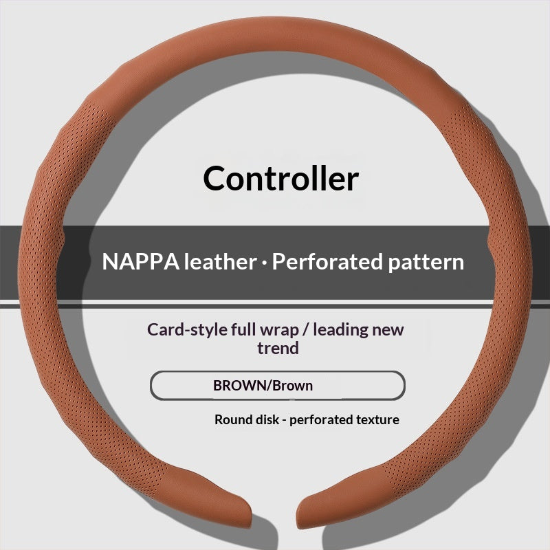 Non-slip perforated steering wheel cover