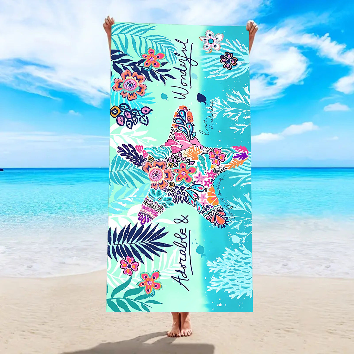 Serviette de bain de plage Microfibre à séchage rapide Velvet double face