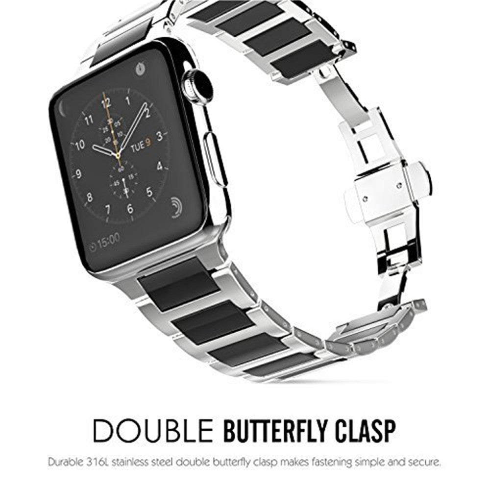 Acier inoxydable universel et céramique noire Bracelet en acier inoxydable Apple