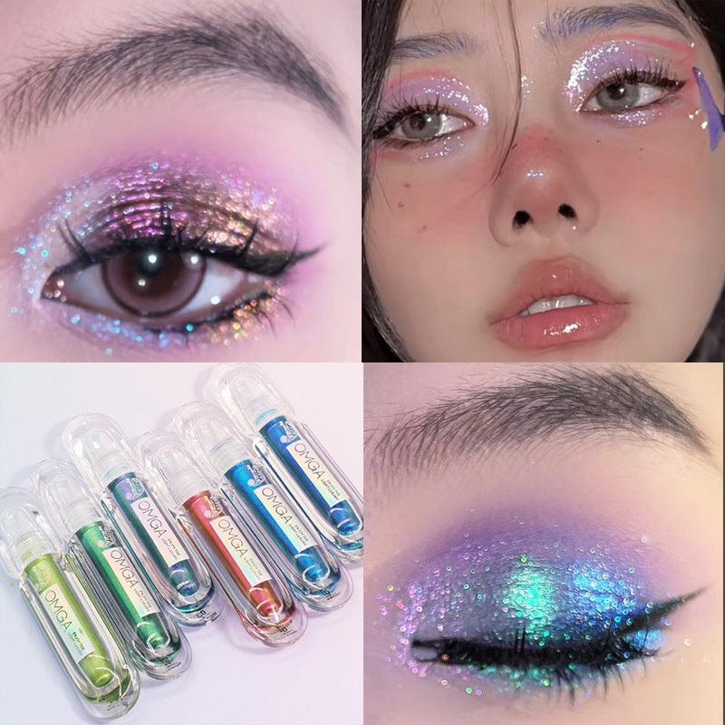 Chaméléon Strass Liquid Eye Shadow Série Multicolore Perlescent mince et brillant H
