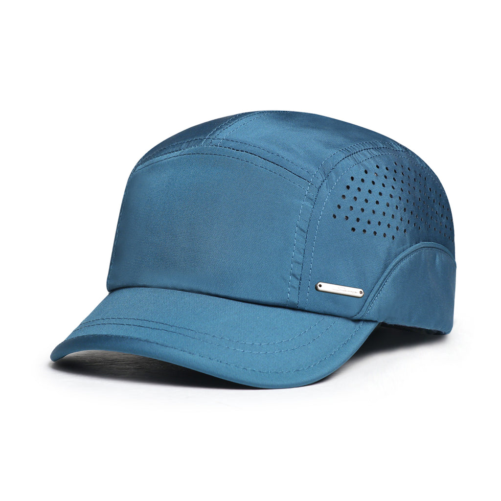 Cap de baseball respirant Mesh léger de printemps et d'été avec étiquette métallique latérale