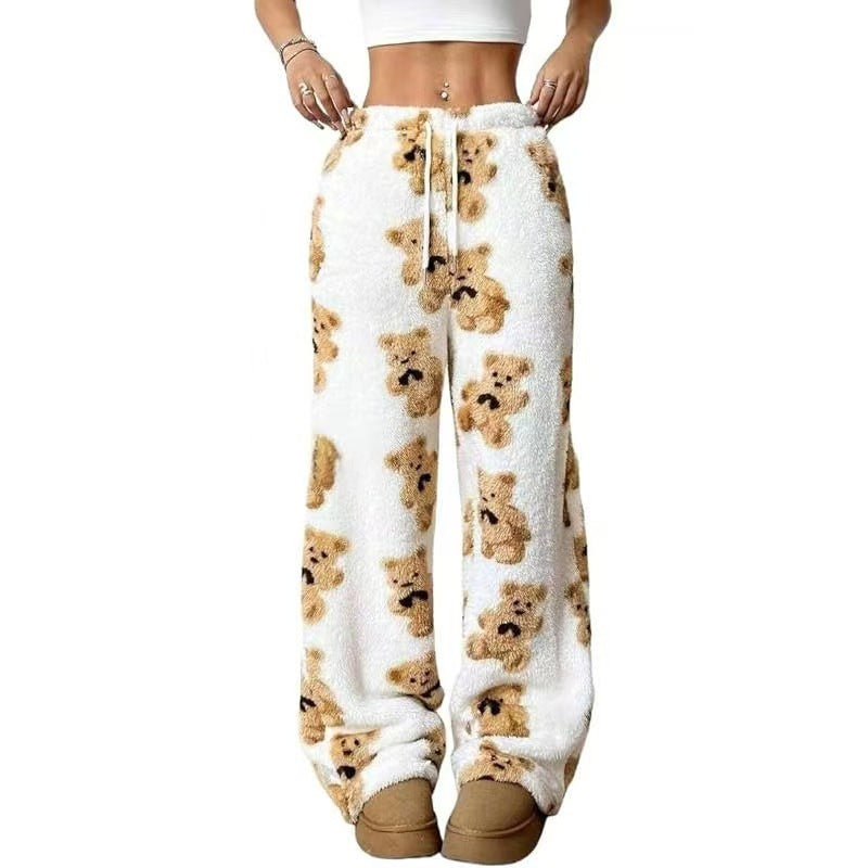 Pantalon large-jambe imprimé à l'épaisseur à l'épaisseur chic