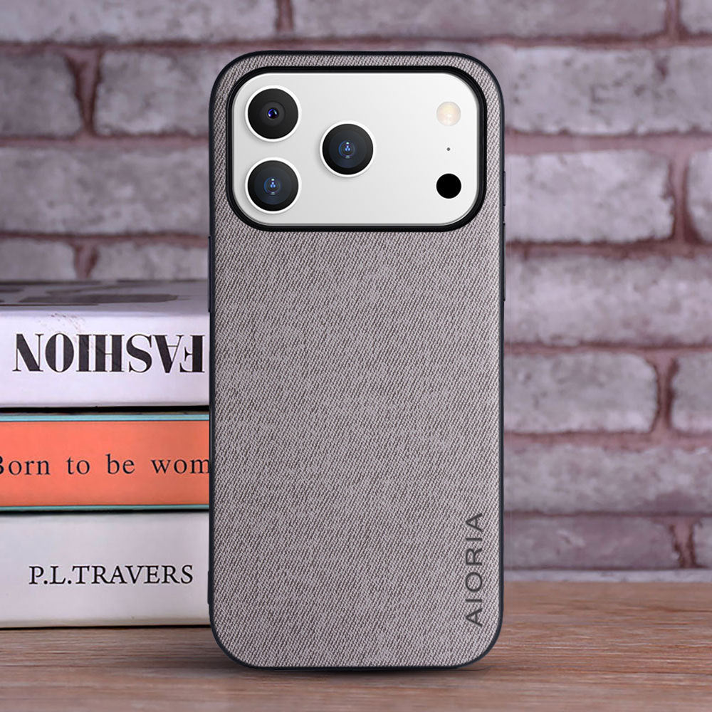 Coque de téléphone en tissu réel simple