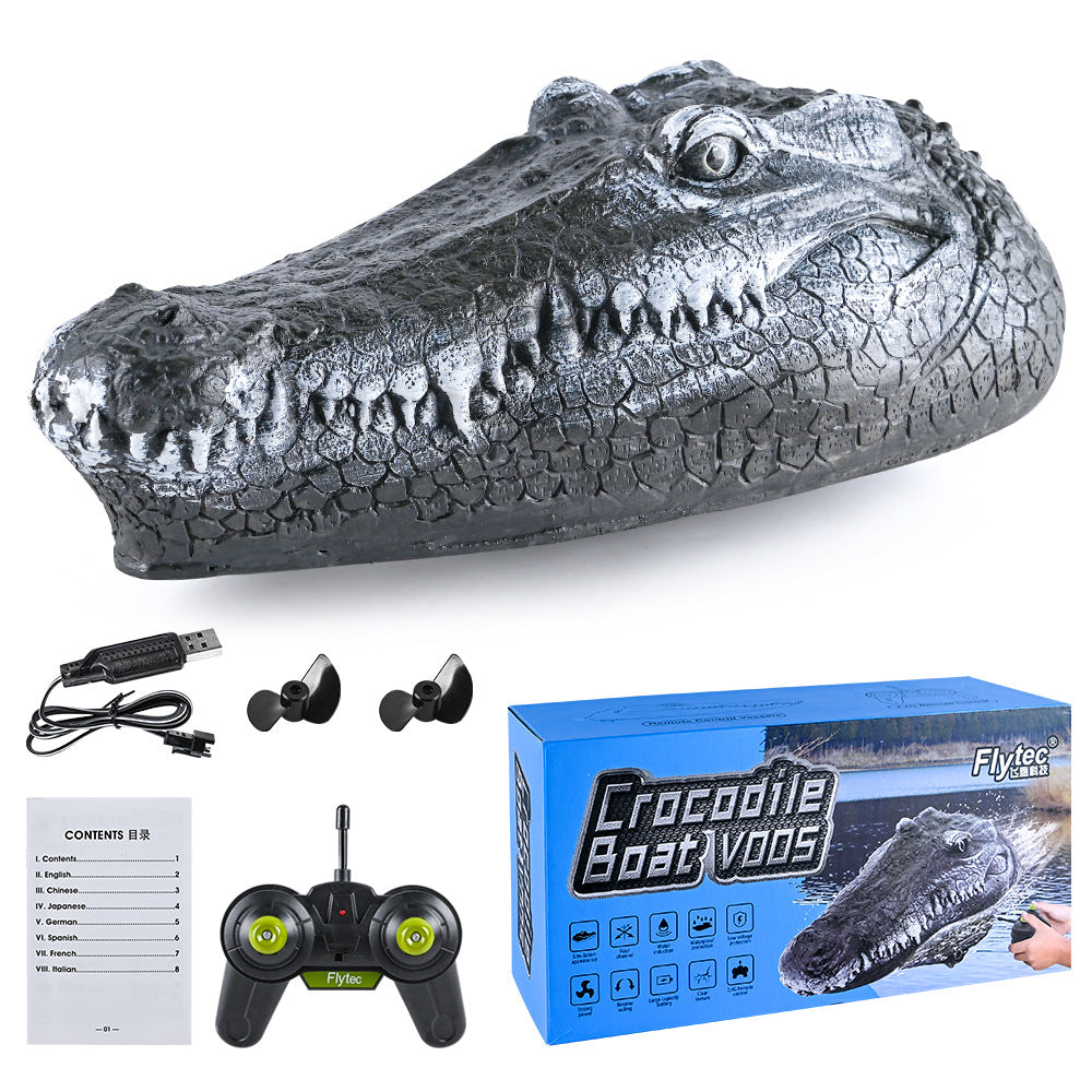 Simulated Crocodile Head Remote-control Navire pour enfants Modèle de bateau Jouets Garçon Spoof
