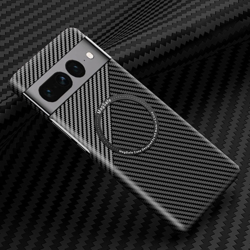 Boîtier de téléphone magnétique sans fil chargeur PC Carbon Fibre Pattern