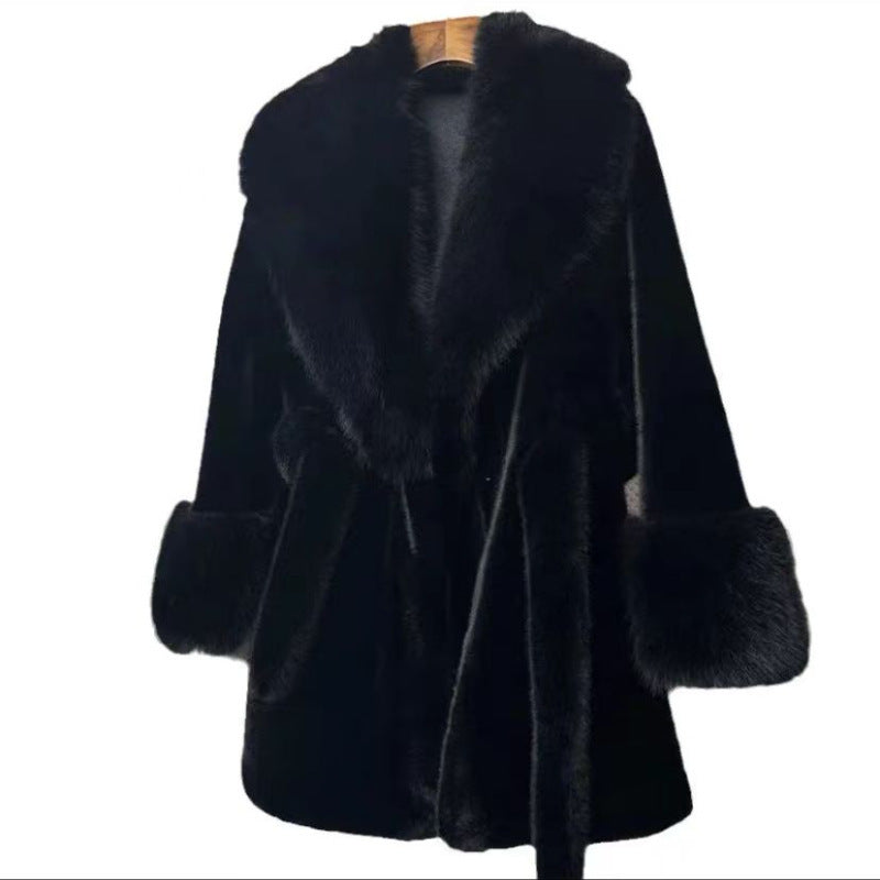 Automne Hiver Eco-friendly Faux Fur femmes Manteau mi-long