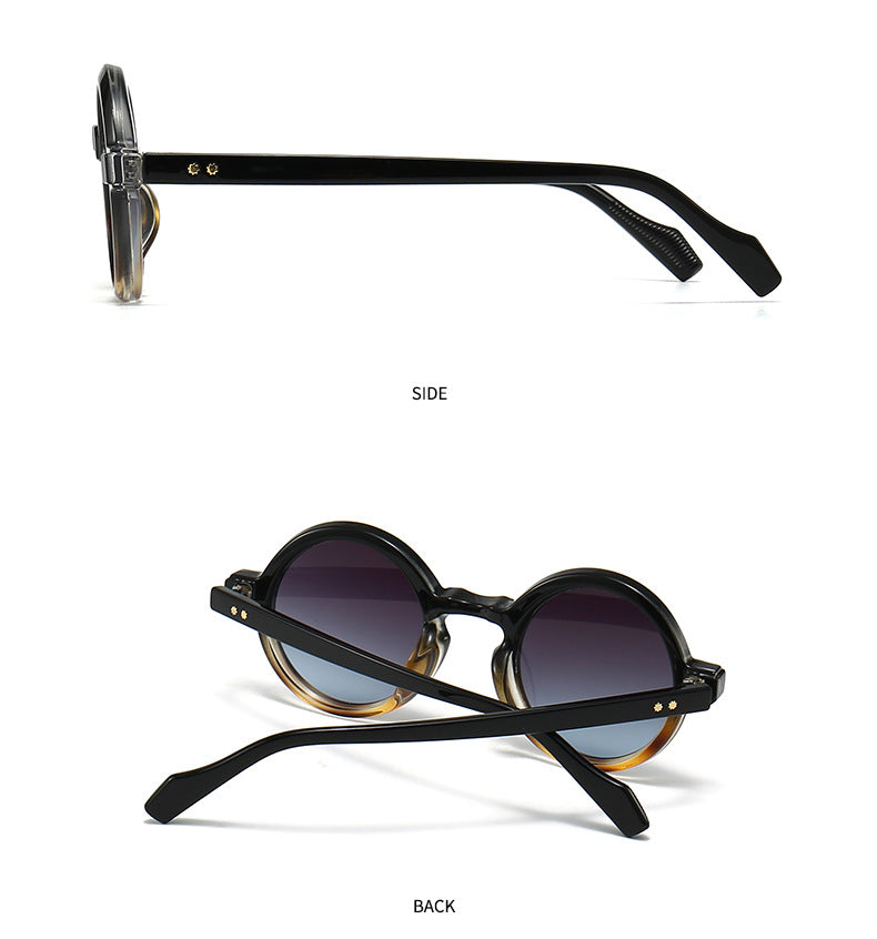 Lunettes de soleil européennes et américaines Retro Artistic Charm Style INS Lunettes de soleil rondes