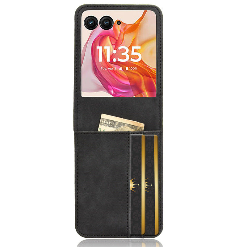 Flip Card Étui de téléphone en cuir résistant à la chute