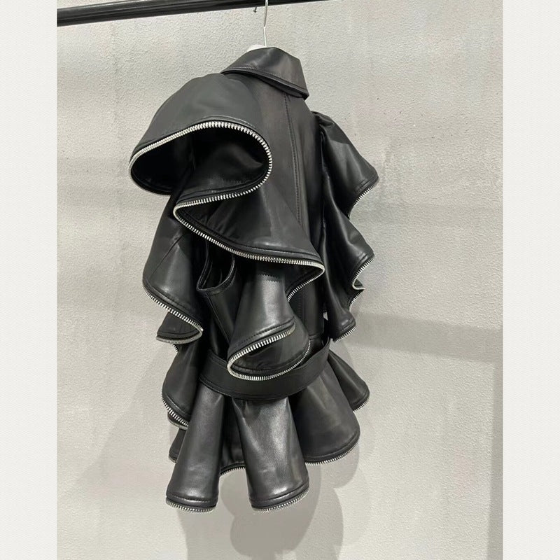 Manteau de peau de mouton en cuir Veste de travail lourd