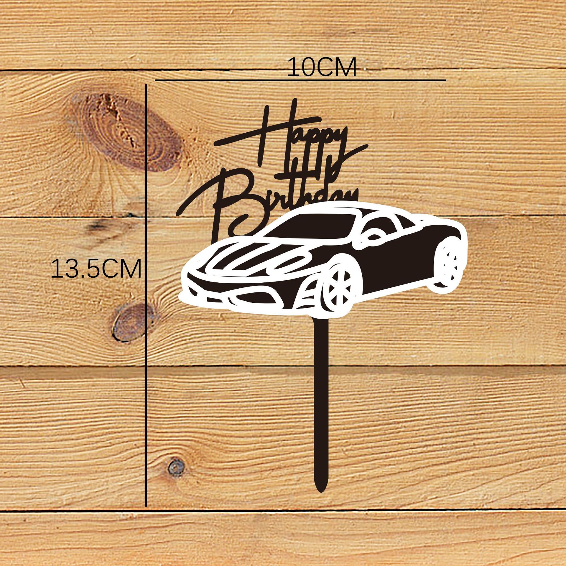 Décoration de fête d'insertion de gâteau anniversaire de voiture de moto