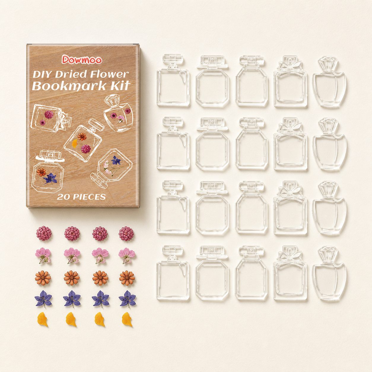 Kit de signet de fleur séchée DOWMOO