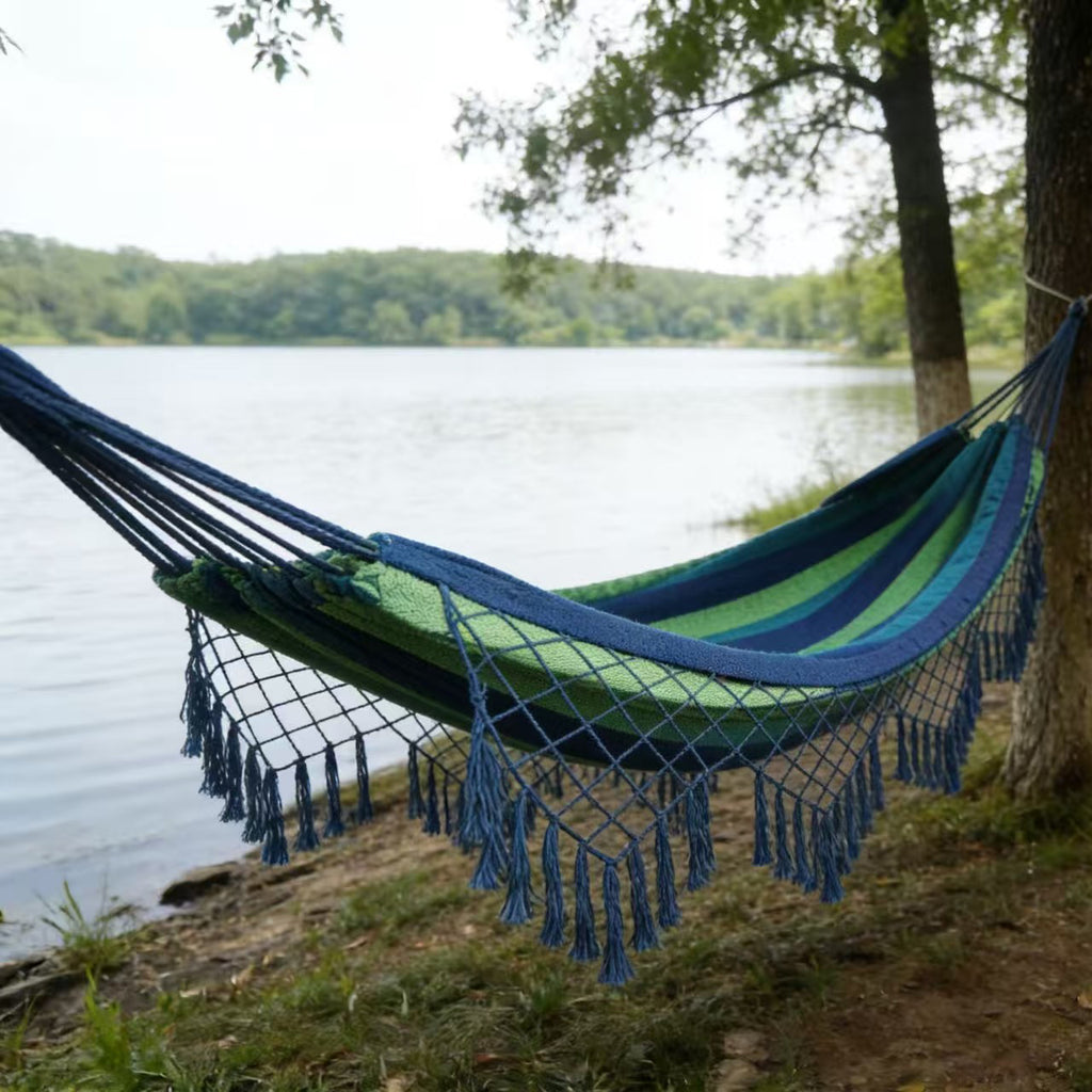 Hamac de plage double extérieur et intérieur pour le camping et les aventures de plein air