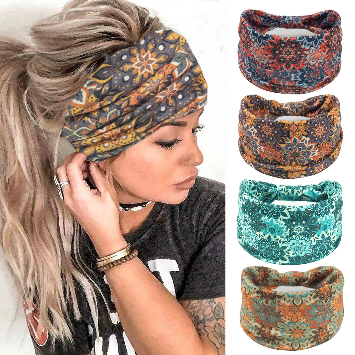 Bande de cheveux bohème Sport Yoga Bande de cheveux