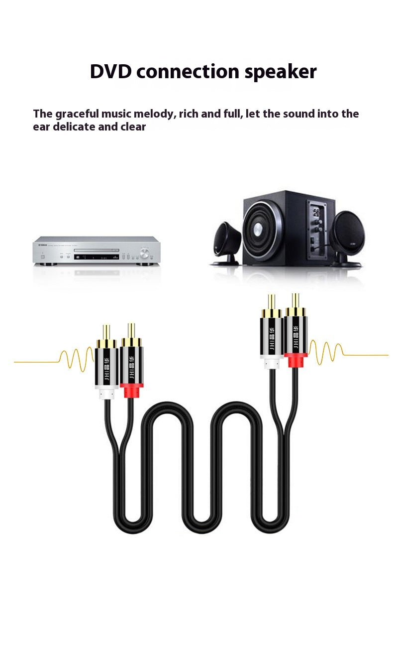 Deux-à-deux Double-connecté Flower Head Audio Cable 2RCA Computer Connection TV Audio Spea