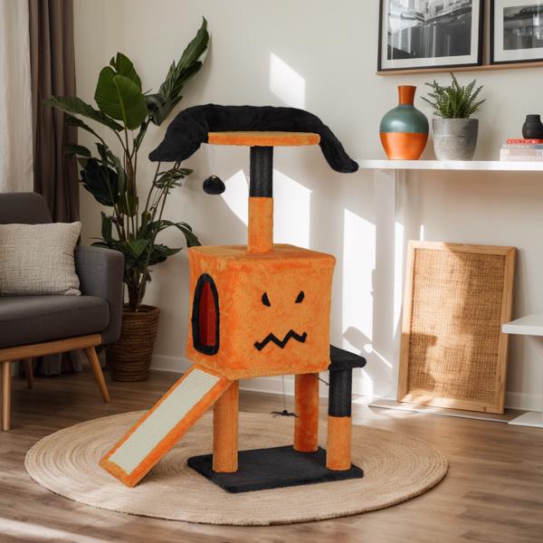 Arbre de chat d'Halloween de 39.4 pouces